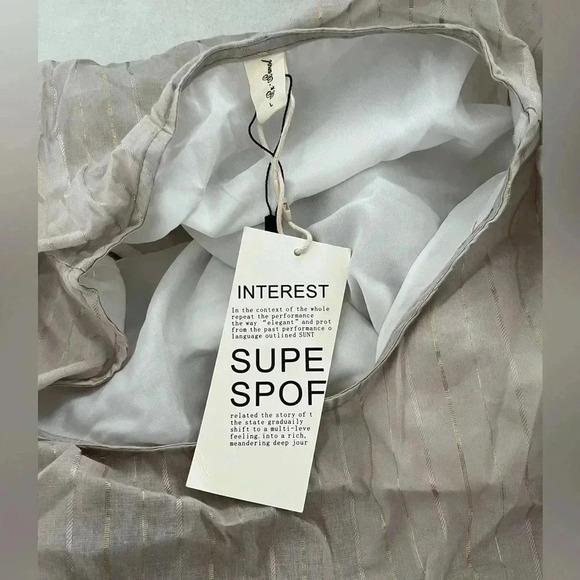 NWT Chinese brand/ Boho/ Beach Tunic/ Cotton &  Tencel/ Gold accents/ Size US L - Picture 10 of 16